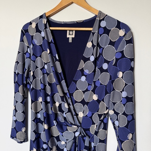 Anne Klein Dress Size L (12/14) Classic V-Neck Faux Wrap Work or Cocktail Party - Picture 4 of 16